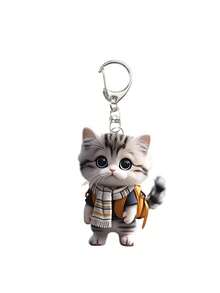 可爱卡通猫咪亚克力钥匙扣，萌猫配饰，时尚背包挂件，手提包挂件装饰，钱包挂件，情侣包包配饰礼物，防水龙虾扣钥匙扣，送给家人朋友的理想礼物，生日和特殊场合的完美之选，返校礼物，户外配饰，派对装饰，礼品，纪念品，完美的圣诞礼物 - 彩色 - 查看 12