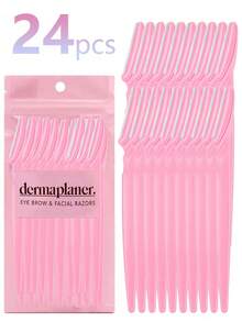 24pcs/12pcs/6pcs/3pcs/1pc/Set Hair Trimmer, Eyebrow Razor And Face Shaver Designed For Men And Women, Includes Exfoliating Tool, Long Handle Design, Precision Protective Cover, Stainless Steel Protective Net Blade With Cover, Reusable And Washable Eyebrow Trimmer And Shaver, Suitable For Beginners Eyebrow Shaping And Facial Hair Grooming