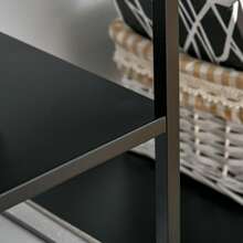 HOMCOM Freestanding Bookshelf With 5 Open Compartments, Metal Filing Cabinet, Black, 120x35x87.5 Cm For Kitchen And Living Room