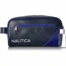 Men's Top Zip Vegan Leather Travel Toiletry Bag - RoyalBlue - View 6