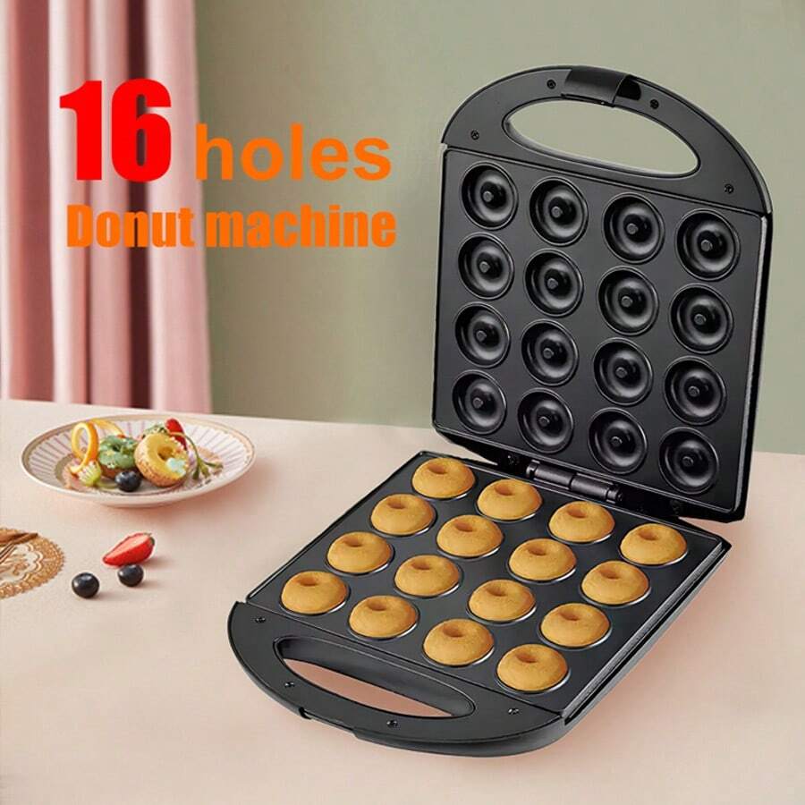 16-Hole Donut Maker, Home Mini Electric Griddle, Homemade Colorful Donut Dessert Machine, Breakfast Baking Gadget, Culinary Beginner, Dessert Lover's Home Cooking Appliance