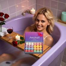 24pcs Handmade Essential Oil Bath Bomb Gift Set | Luxurious Bubble Bath Experience | Ideal For Wife/Girlfriend/Sister | Birthday/Christmas/Valentine's Day/Anniversary Practical & Economical Small Gift - Multicolor - View 4