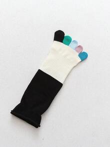1/3/5 Pairs Women Colorful Toe Comfortable Versatile Striped Five Finger Toe Socks - Multicolor - View 12