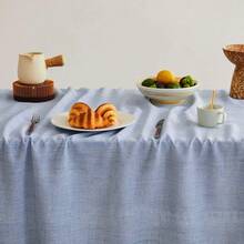 Zulita 1 pieza Mantel cuadrado de textura de lino resistente al agua y a las manchas con borlas, mantel decorativo resistente a las arrugas estilo granja, adecuado para el hogar, cena, cocina, exterior, picnic (140 x 180 cm)