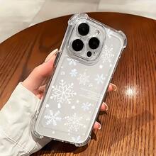 Snowflake Christmas Christmas Gift Snowflake Pattern Transparent Phone Case For  17,16,15,14,13,12 /  16,15,14 Plus /  17,16,15,14,13,12 Pro /  17,16,15,14,13,12 Pro Max /  17 Air /  11 / 11 Pro Max, Shockproof Soft Back Case - Perfect Holiday Gift, Seasonal Gifts, Holiday Accessories, Decorative Design, Flexible Materials, Tech Enthusiasts Holiday Decoration, Fashion Protective Case, Decorative Box, Flexible Material,  Phone Case, Gift Shopper, Fashion Enthusiast GIF-FOR-YOU Snowflake - Màu be - Xem 2
