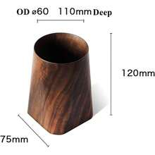 Wood Pen Holder Desk, Pencil Cup Whole Piece Black Walnut Wooden Organizer Caddy Stand - Brown - View 3
