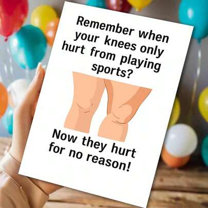 成人幽默贺卡 - “膝盖无故疼痛”身体变化幽默设计（含信封）
