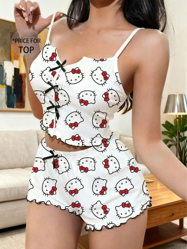 Sanrio 1 Pc Hello Kitty Pajamas Summer Tops Sleep Wear Women Pajama Hello Kitty Items Sanrio Women Shirt
