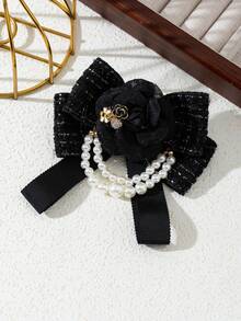 1pc Elegant Floral Bow Design Handmade Fabric Brooch With Shiny Metal Accessories, Women's Brooch/Corsage, Jewelry Gift, Suitable For Daily Wear, Bag Decoration, Lapel Pin - Gorgeous - View 13
