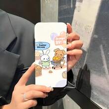 1PC Phone Case ,  Cartoon Rabbit Shopping Scene , Stylish Phone Case, Phone Decoration, All-around Lens Protection, Creative Small Gift, Funny Gift for Boys and Girls - Negro - Ver 5