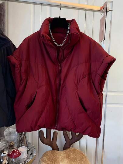 Women Quilted Vest Sleeveless Zip Up Jackets Outerwear Winter Style Lightweight Coat