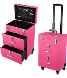 Cosmetic Bag Multipurpose Suitcase Manicure And Makeup - Pink - View 3