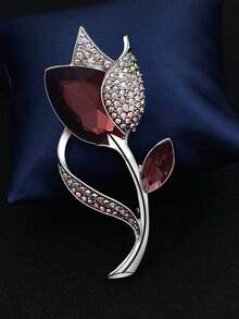 1 pieza Broche de tulipán de cristal para mujer (disponible en varios colores) - Broche de tulipán - Ver 4