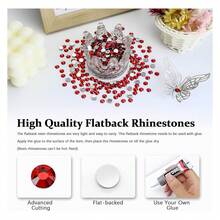 4500PCS Resin Flatback Rhinestone, 2mm 3mm 4mm 5mm 6mm Siam/Red Flatback Rhinestones For Tumblers, Nails Art, Mugs, Bottles, Craft Dration, Loose Bling Glitter Gem Stone - 多色125 - 查看 2