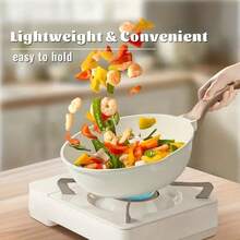 Ceramic Nonstick Cookware Set, Healthy Kitchenware, Frying Pan Set, Kitchen Cooking Set, With Heat-Resistant Handles, Ceramic Nonstick Casserole (With Lid), Frying Pan, Soup Pot, Skillet, Nonstick Pots And Pans With White Granite Coating, PFOS/PFAS Free