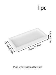 11.8*4.9 Inch Rectangular Silicone Cosmetic Tray, Bathroom Storage Tray, Jewelry Tray, Kitchen Soap Dish Holder, Countertop Storage Tray. Suitable For Holding Cosmetics, Perfumes, Jewelry, Candles, Etc., And Can Also Be Used As A Coffee Table Decorative Tray. Suitable For Vacation Beaches, Bathrooms, Bedrooms, Etc. Large Capacity. - 彩色 - 查看 30