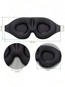 1pc 3D Sleep Mask Natural Sleeping Eye Mask Eyeshade Cover Shade Eye Patch Women Men Soft Portable Blindfold Travel Eyepatch,School,Back To School,Travel,Travel Essentials,Home Essentials,Eye Mask,Sleep Mask-Halloween,Christmas,Fall,Winter, Supplies, XRGV - 黑色 - 查看 4