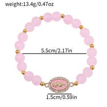 1pc Elegant Beaded Bracelet, Luxury Minimalist Delicate Elastic Cord Bracelet - Oil-drip Rhinestone Bracelet - View 5