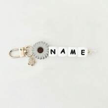 1pc Cute Daisy Keychain Customizable With Name/Initial Beads Great For Mother's Day Back To School Birthday Gifts Y2K - Multicolor - View 23