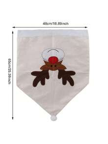 Other Home Garden 1PC Deer Christmas Chair Cover Embroid Elk Xmas Chair Cover Christmas Dinner Table Decoration Party Hat Back Covers - Multicolor - View 2