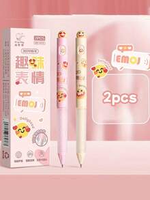 1pc Cute Twist Pen, 0.5mm Black Ink Smooth Writing Gel Pen With Kawaii Rabbit, Cat, Dog Cartoon Design, 360° Rotatable Ballpoint Pen, Quick-Drying Signature Gel Ink Pen, Suitable For Women, Girls, Boys, Men, Office, School - Multicolor - View 9