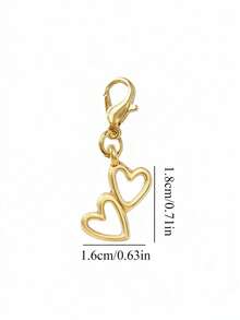 1 pieza Llavero con doble corazón dorado, colgante con forma de corazón, llavero con clip de resorte de corazón de aleación, colgante de corazón hueco, colgante decorativo con forma de corazón, llavero de coche, accesorio para teléfono, accesorio para bolso, lindo accesorio diario para bolso, llavero para parejas, recuerdo de fiesta, regalo de fiesta, accesorio para bolso, regalo multiestacional, regalo práctico para amante, amigo, familia, maestro, regalo de regreso a clases, regalo navideño - Multicolor - Ver 8