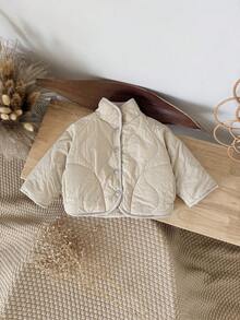Jaket Hangat Tebal Berlapis untuk Bayi Perempuan, Warna Aprikot Kasual, Musim Dingin - Aprikot - View 3