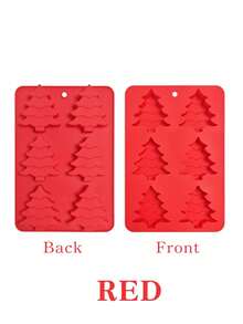 圣诞树硅胶模具，适用于制作肥皂、巧克力、糖果、蛋糕、可可球、浴球、冰蜡烛等食品，3D圣诞主题烘焙冷冻托盘，节日模具，厨房电器配件，烘焙模具 - 彩色 - 查看 2