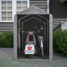 Bicycle Garage Tool Shed 187x100x160 Cm, Garden Shed Garage Tent Storage Tent, Dark Gray