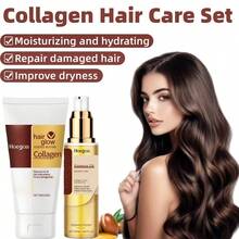1 Set de Kit de Cuidado del Cabello de Colágeno [Grande 120g], Crema de Cabello de Colágeno para Hidratación y Humectación, Mejora la Sequedad; Aceite de Cabello de Colágeno Fortalece las Raíces del Cabello, Mejora la Resistencia del Cabello, Previene la Rotura y Caída del Cabello; Adecuado para Cabello Seco, Encrespado u Graso. Ideal como Regalo para el Día de San Valentín, Bodas, Navidad y Otras Ocasiones Especiales. - Multicolor - Ver 4
