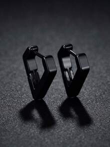 1 par de pendientes minimalistas de acero inoxidable con diseño geométrico - geometría - Ver 10