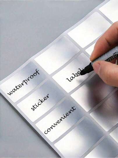 160/48/32/16Pcs PET Waterproof Self-Adhesive Label Stickers For Food Containers, Jars & Kitchen Organization- Multipurpose, Removable Blackboard Labels For Spices, Cheese, Jewelry Display & Packaging