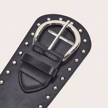 1pc Punk Rock Asymmetrical Rivet Waist Belt Dress - A - View 7