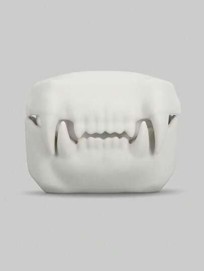 غطاء سماعة أذن سيليكون بشكل أسنان النمر الأبيض الصلب، غطاء سماعة أذن مضاد للسقوط مضحك وشخصي مناسب لطرازات 3/4/برو