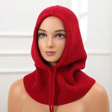 1pc Korean Ins Style Balaclava Hat, Fashionable Warm Neck Gaiter Knitted Hat Set For Autumn/Winter
