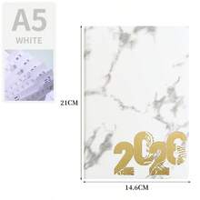 2026 English Version Marble Texture 365 Days Planner Calendar, Efficient & Practical, Soft Leather Notebook - Multicolor - View 11