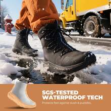 Men's Wide Winter Boots Grip On Snow Ice Insulated Waterproof Lightweight Comfortable Hiking Outdoor Boots - Black - View 2