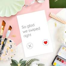 1pc Humorous Tinder-Inspired Valentine's Day Card Christmas Card Love Card - "So Glad We Swiped Right" Message - Ideal For Husband, Wife, Or Friend - High-Quality, Unusual Greeting Card For Anniversaries & Valentine's Celebrations - one-size - View 6