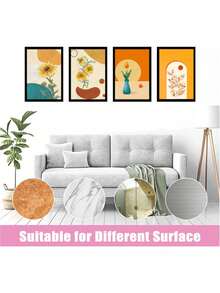 1pc Magnetic Diamond Art Frame, Self-Adhesive Photo Frame For Office And Home Wall Decor - Black - View 6
