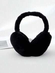 FADZOYLE 1pc Foldable Fluffy Wool Ear Muffs, Adjustable Headband, Soft Wool Lining, Unisex Winter Ear Warmers, Coffee Brown - màu đen - Xem 7