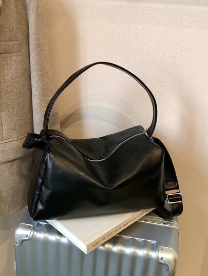 2025秋冬新款复古超大容量慵懒风单肩包，柔软皮革斜挎包，适合购物、装钱包，适合年轻女性、大学生、新手、上班族女性。非常适合办公室、大学、工作、商务、通勤、户外活动、旅行和野餐。