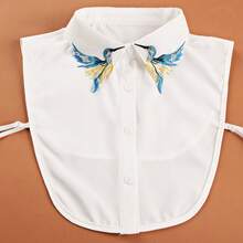 1 Piece Of Women's High-Quality Detachable Shirt - High-Quality Polyester Semi-Shirt Accessories, Colored Feathers, Washable - 白色的 - 查看 2