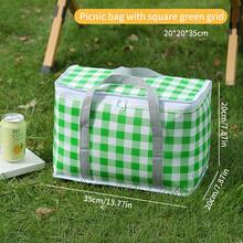 1pc Outdoor Picnic Tote Bag, Insulated Lunch Bag, Thick Fabric, Suitable For Office, School, Picnic, Camping, Large Capacity, Portable - Multicolor - View 11