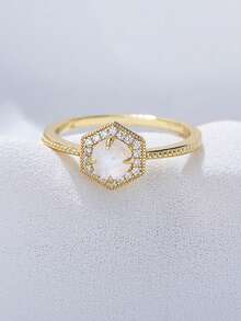 1 pieza Anillo de plata de ley 925 con piedra lunar, diseño vintage minimalista y único de moda