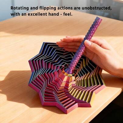 Expand Sensory Stress Relief Star-Shaped 3D Printed Novelty Gyroscope, Fidget Toy, Desktop Ornament, Octagonal Handle Fun Adult New Year Gift, Unique Toy, Fun Design, Octagonal Shape, Precision Crafted, High-Quality Printing, Entertainment Relaxation Finger Ornament