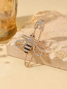 1pc Rhinestone Bee Brooch Pin, Cute Sweater Decoration Jewelry For Women - Bee - View 5