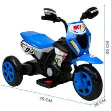 Motocicleta Montable Para Niños 3 Ruedas 6v Con Sonido Y Luz - Azul - Ver 3