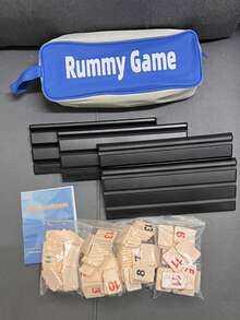 Rummy Cube Game With 4 Stands, 106pcs Cube Game Travel Set With Carrying Case, Classic Board Game For Family, Digital Game Cards Adult Casual Party Game Cards Board Game Toys