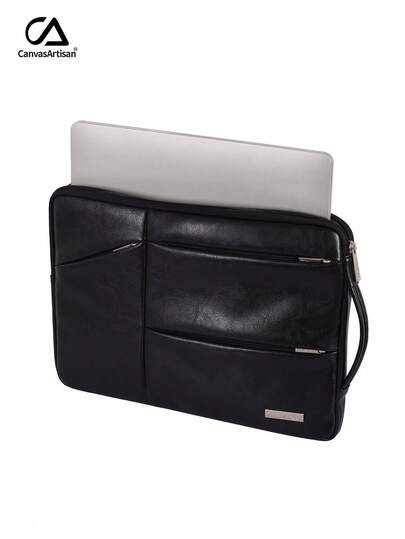 防震笔记本电脑内胆包，黑色PU材质，兼容惠普ThinkBook系列