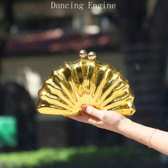 Dancing Engine Purses And Handbag Golden Bag Acrylic Clutch Crossbody Bag Chain Shoulder Bags Party Wedding Woman's Bag